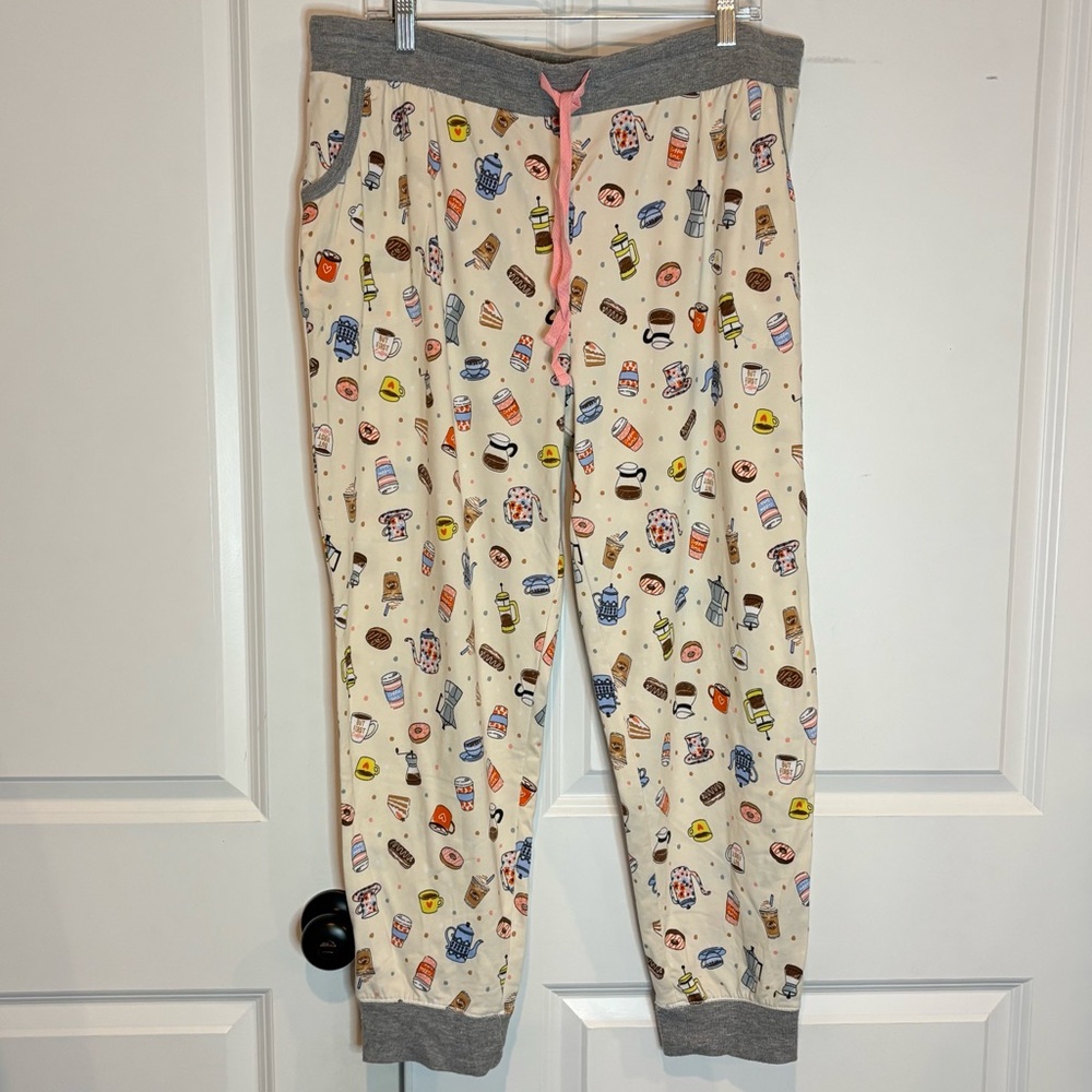Cuddl Duds Coffee Pastries Long Sleeve Pants Pajama Set XL/XXL - Picture 8 of 12